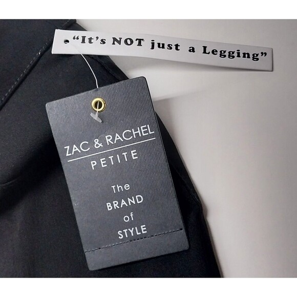 NEW Zac Rachel Womens 12P Pull On Pants Black Stretch Slim Ankle Petite Leggings - Picture 14 of 14